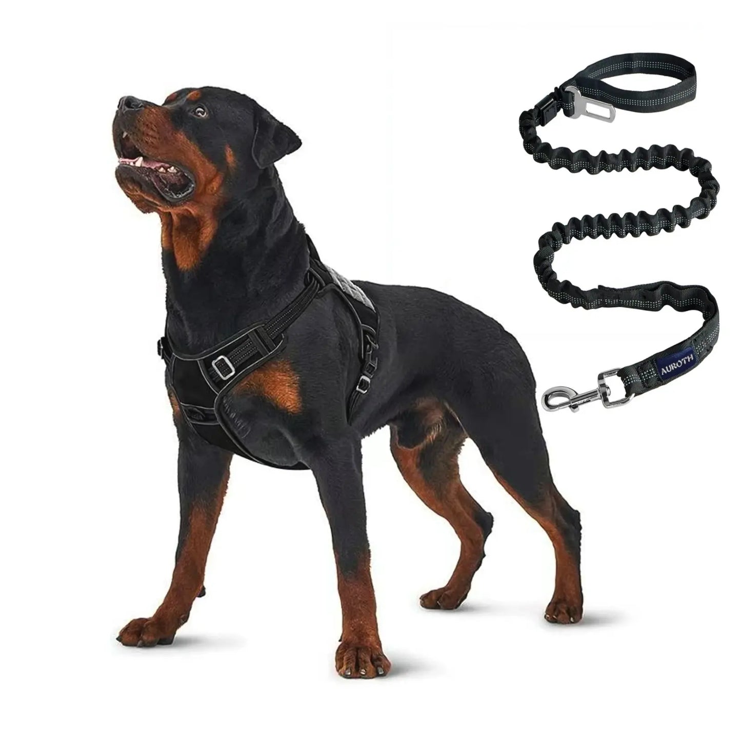 Auroth Tactical Dog Harness with 6 FT Tan Heavy Duty Dog Leash for Smallto Large Breed Dogs, No Pulling Reflective Dog Training Vest Camo