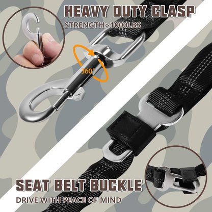 Auroth Tactical Dog Harness with 6 FT Tan Heavy Duty Dog Leash for Smallto Large Breed Dogs, No Pulling Reflective Dog Training Vest Camo
